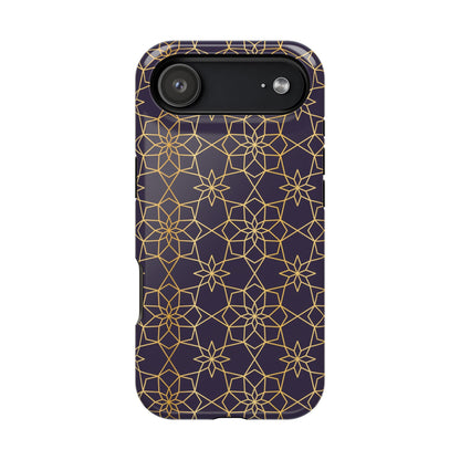 Gold and Purple Geometric Design Iphone Magnetic Tough Case