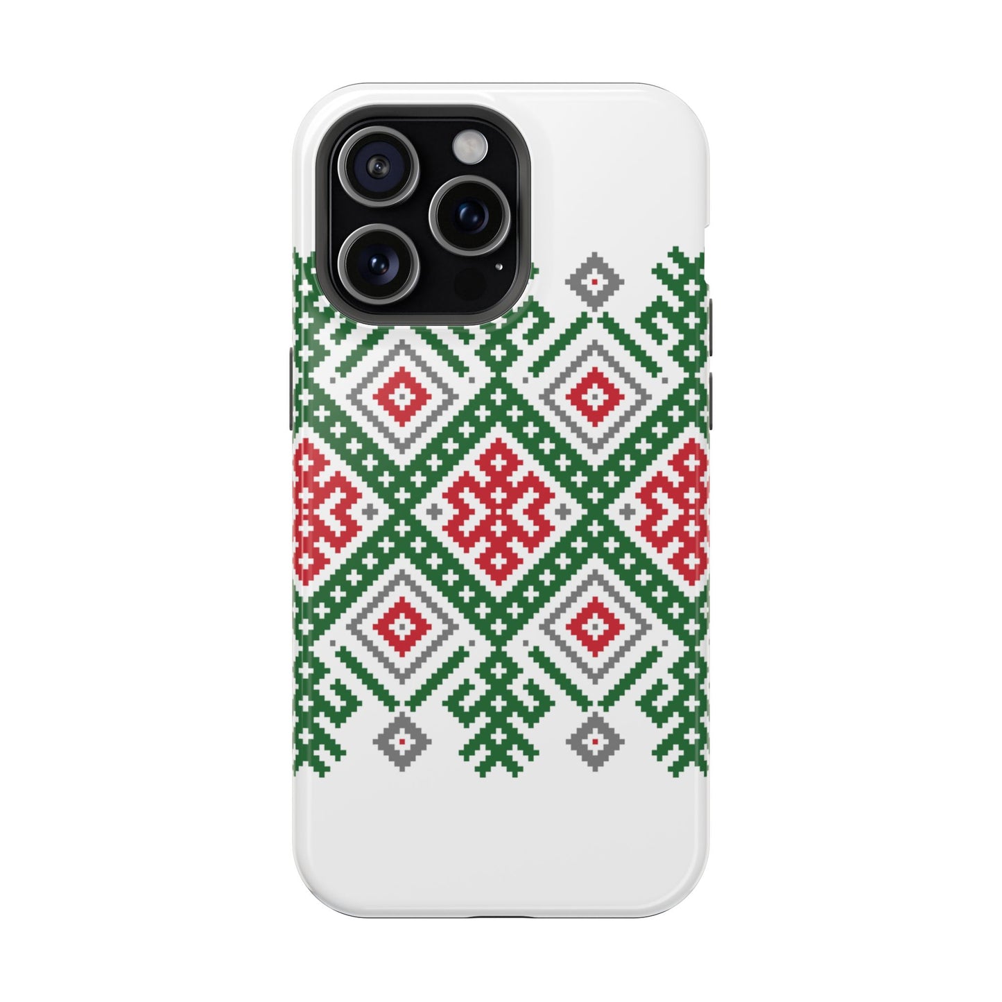 Red white Green and Black  Geometric Design Iphone Magnetic Tough Case