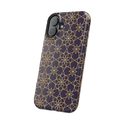 Gold and Purple Geometric Design Iphone Magnetic Tough Case