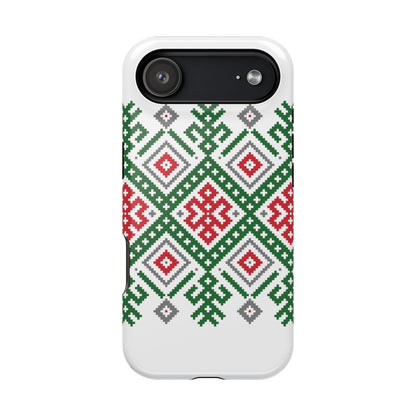 Red white Green and Black  Geometric Design Iphone Magnetic Tough Case