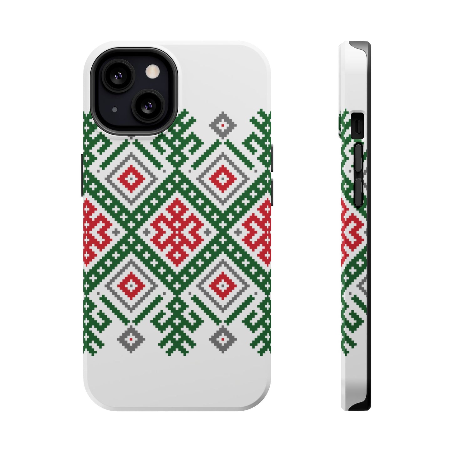 Red white Green and Black  Geometric Design Iphone Magnetic Tough Case
