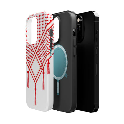 Red and White Shmagh Design Iphone Magnetic Tough Case