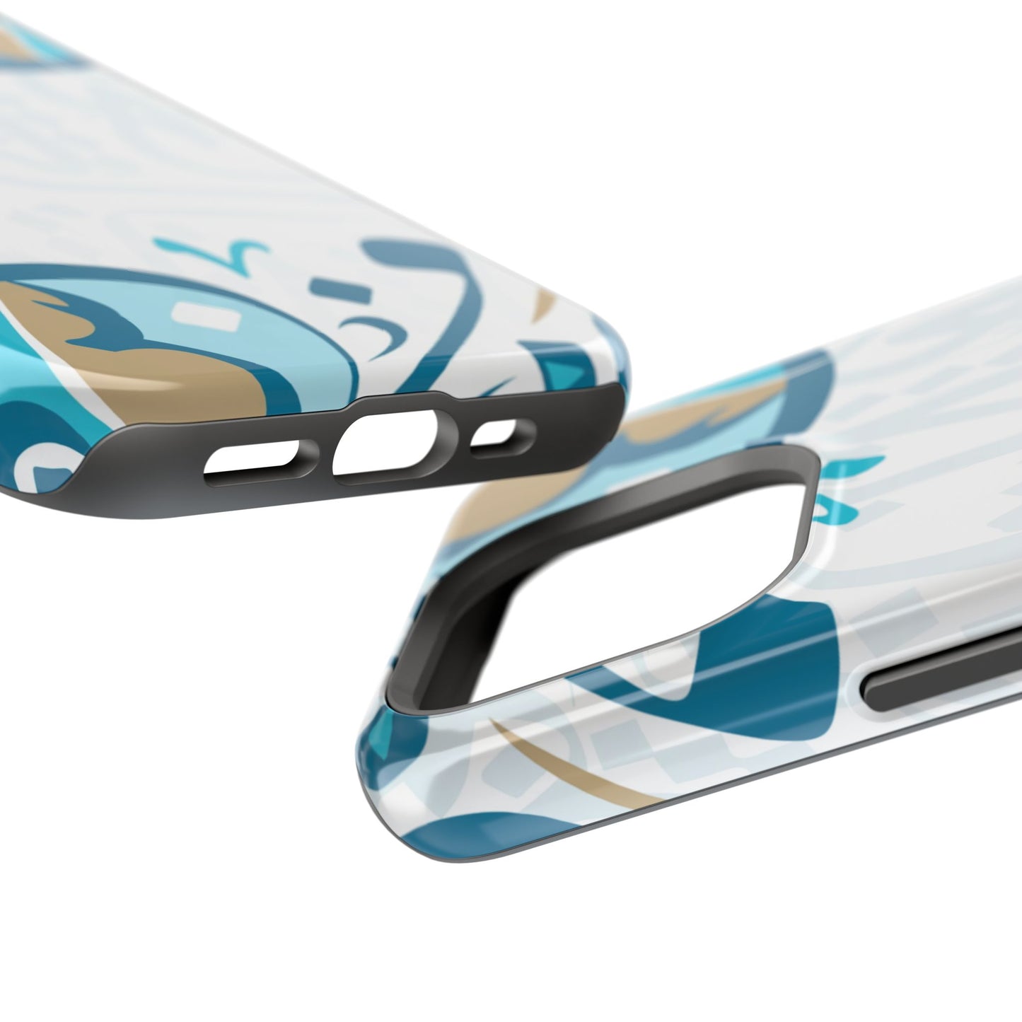 White Blue and Gold Arabic Calligraphy Iphone Magnetic Tough Case