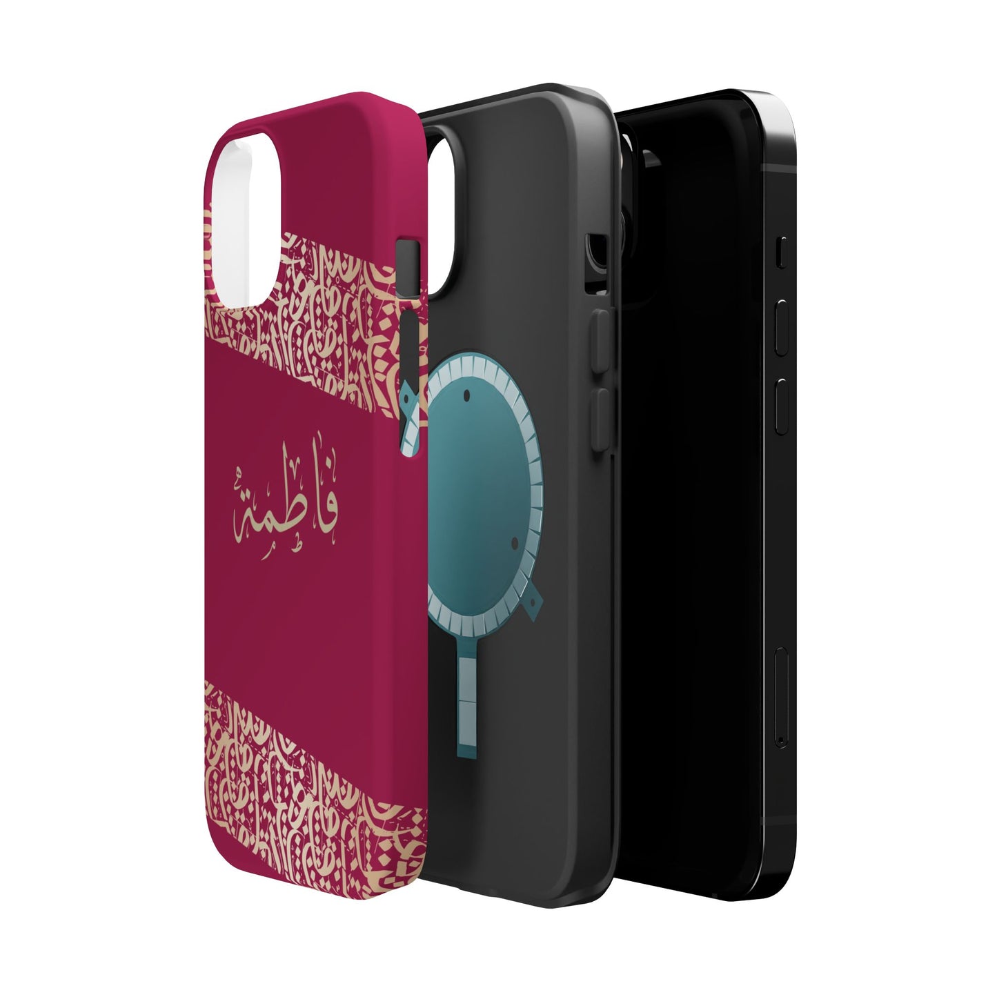 Personalized Arabic Calligraphy - Iphone Magnetic Impact-Resistant Phone Case - Pink and Gold Design