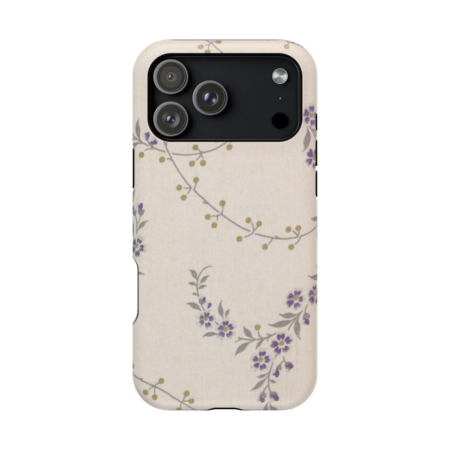 Purple Floral Design - Iphone Magnetic Tough Case