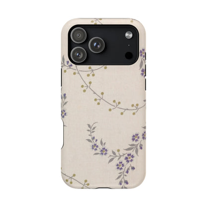 Purple Floral Design - Iphone Magnetic Tough Case