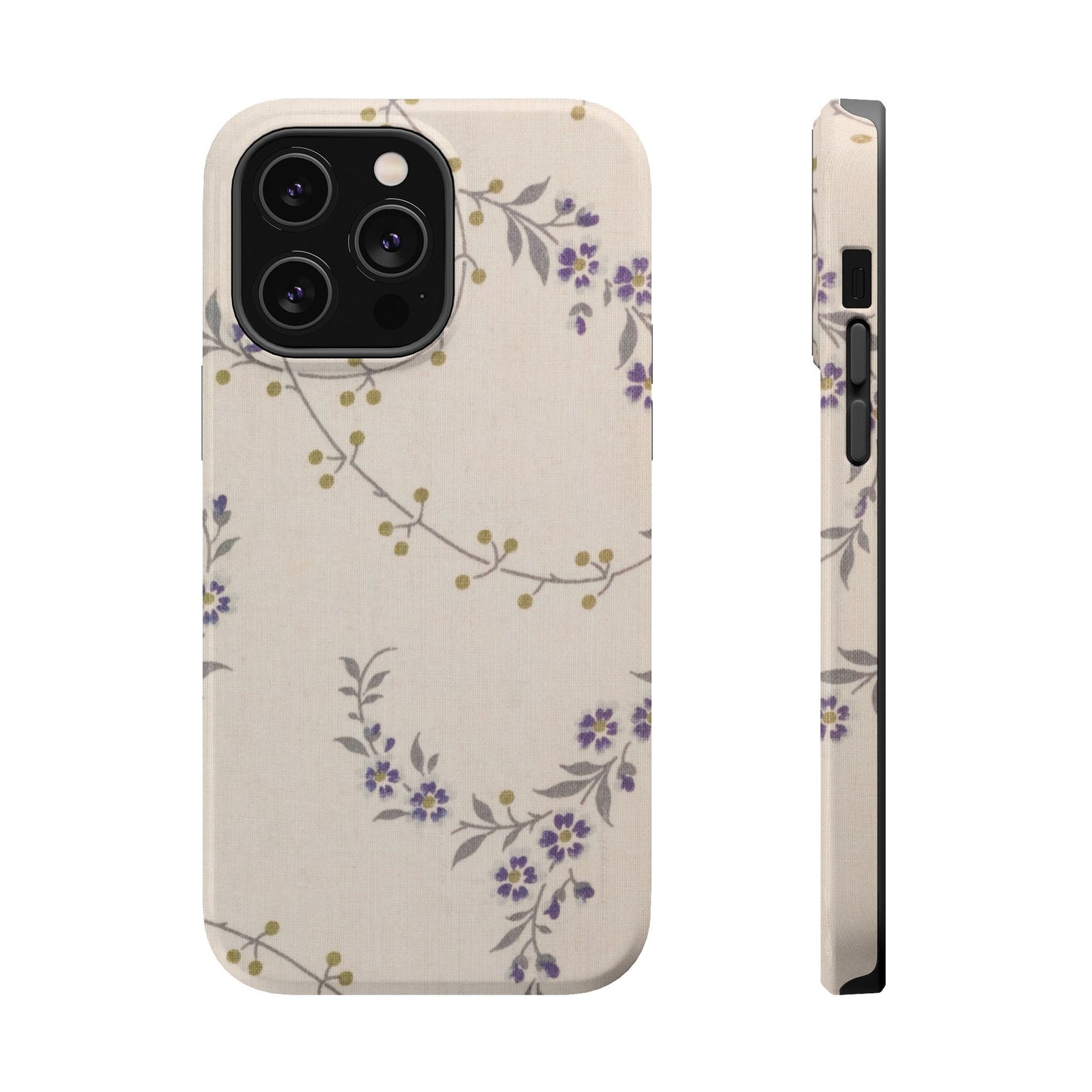 Purple Floral Design - Iphone Magnetic Tough Case