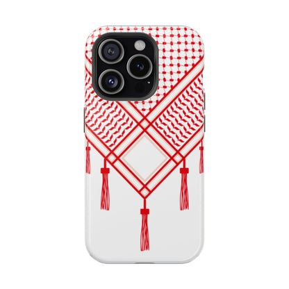 Red and White Shmagh Design Iphone Magnetic Tough Case