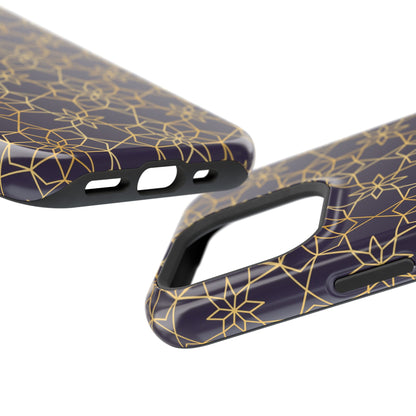 Gold and Purple Geometric Design Iphone Magnetic Tough Case