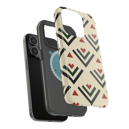Red Black Green Geometric Design Iphone Magnetic Tough Case