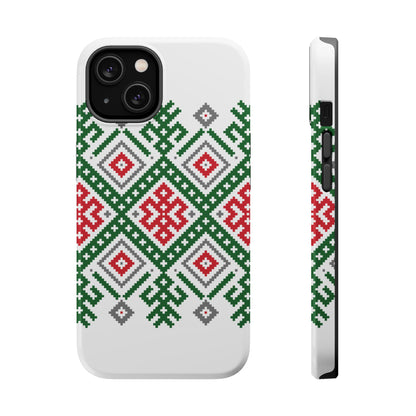 Red white Green and Black  Geometric Design Iphone Magnetic Tough Case