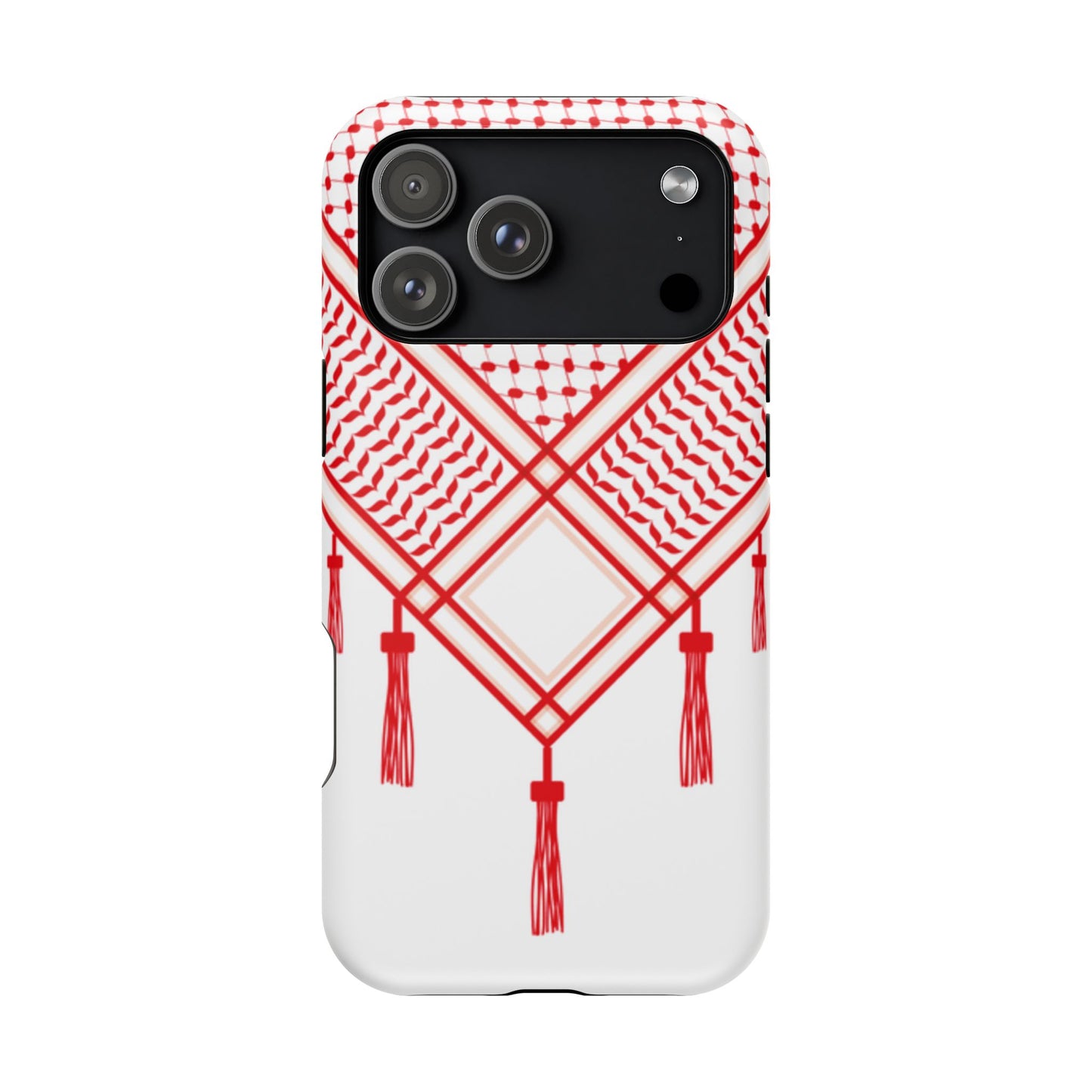 Red and White Shmagh Design Iphone Magnetic Tough Case