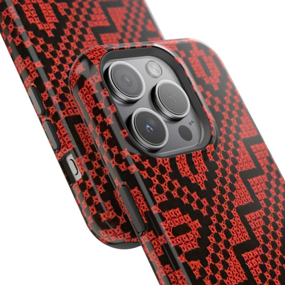 Red and Black Tatreez Design - Iphone Magnetic Tough Case