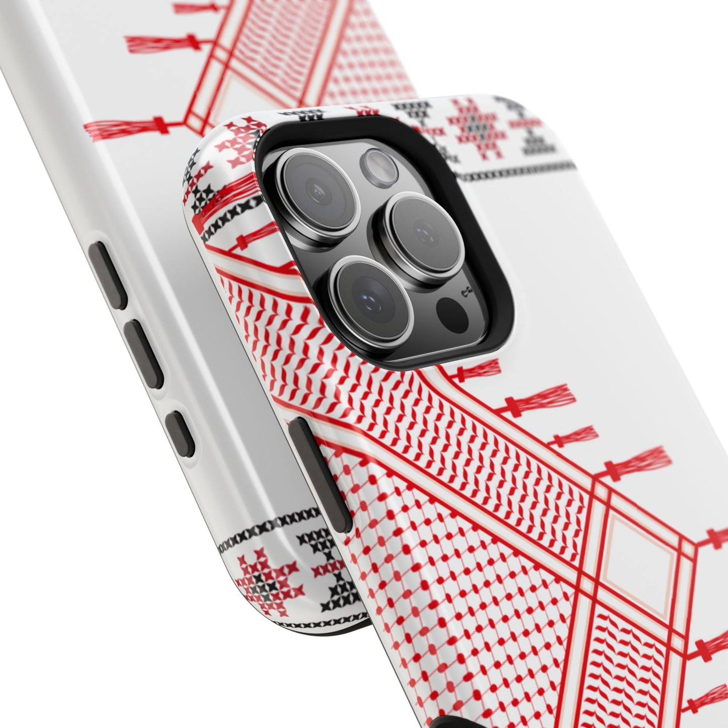 Red and White Hattah Design Iphone Magnetic Tough Case