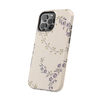 Purple Floral Design - Iphone Magnetic Tough Case