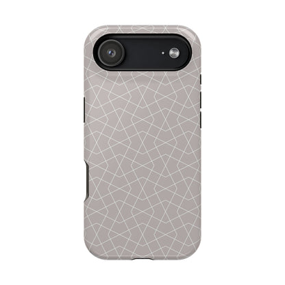 Beige and white geometric  Design - Iphone Magnetic Tough Case