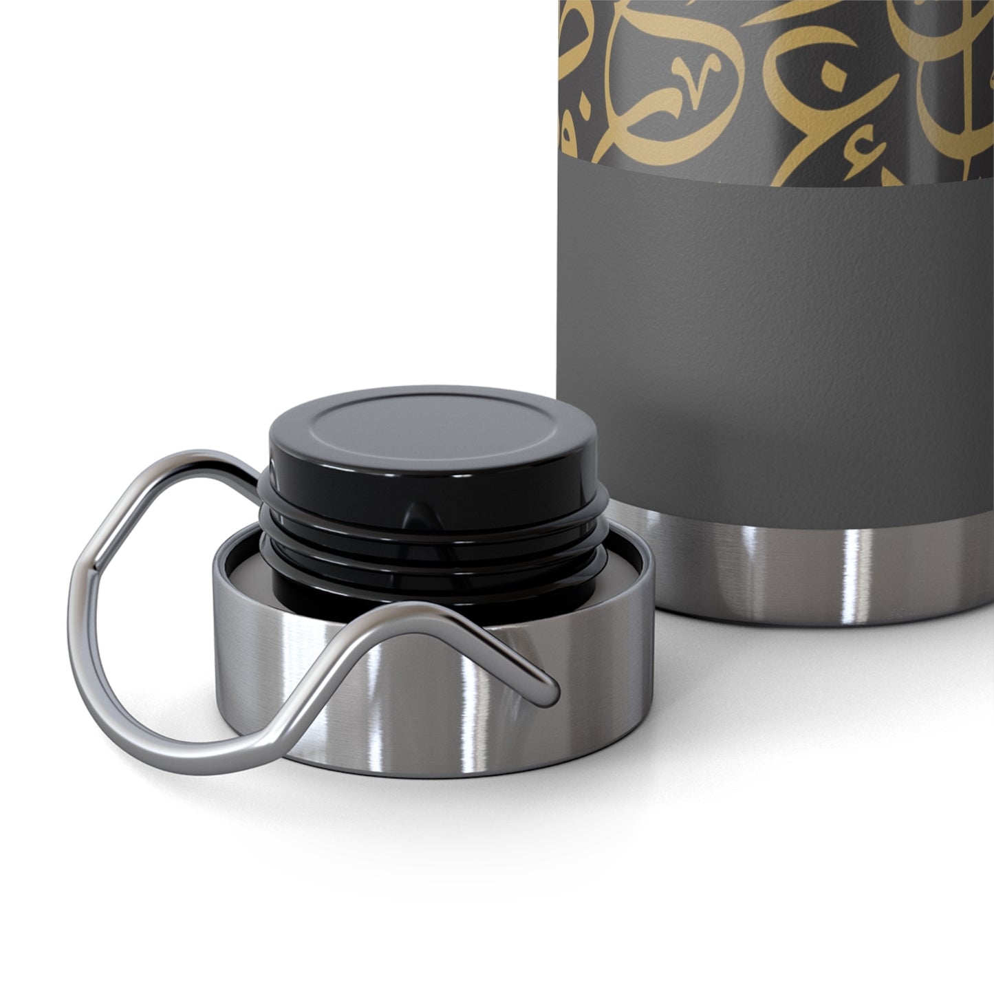 Black and Gold Arabic Letters  Copper Vacuum Insulated Bottle, 22oz