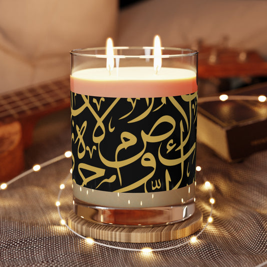 Black and Gold Arabic Letters Festive Scented Candle - Eco Friendly 11oz