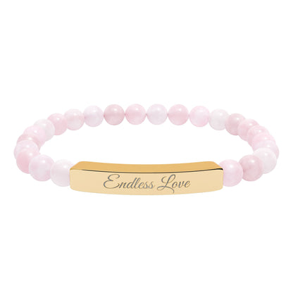 “Endless Love 💕 ” Engraved Natural Stone Bracelet - Meaningful Gift for Mindfulness and Style
