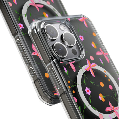 Pink Floral Garden  MagSafe Clear Phone Case
