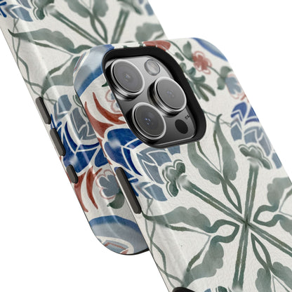 Blue flowers Iphone Magnetic Tough Cases