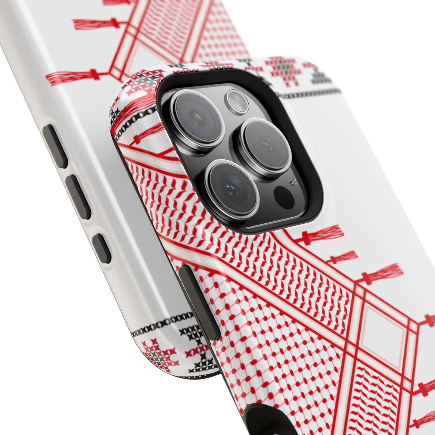 Red and White Hattah Design Iphone Magnetic Tough Case