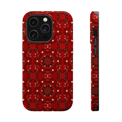 Red geometric   Design - Iphone Magnetic Tough Case