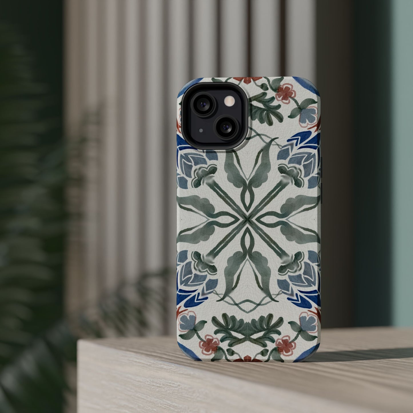 Blue flowers Iphone Magnetic Tough Cases
