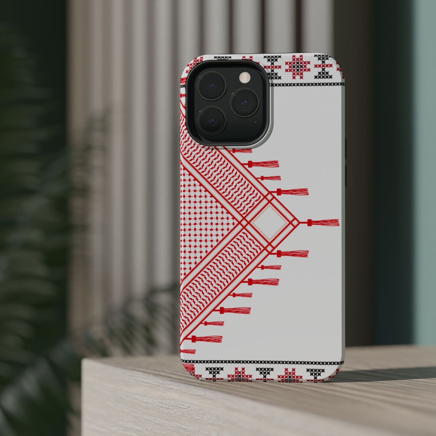 Red and White Hattah Design Iphone Magnetic Tough Case