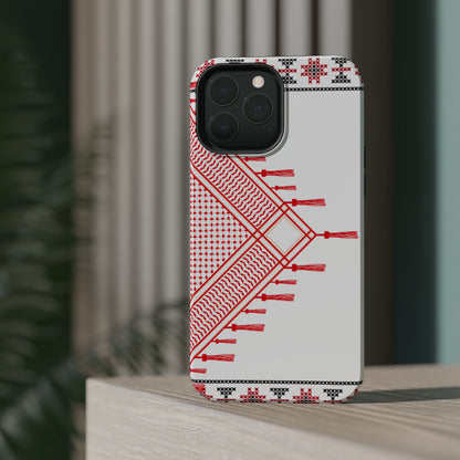 Red and White Hattah Design Iphone Magnetic Tough Case