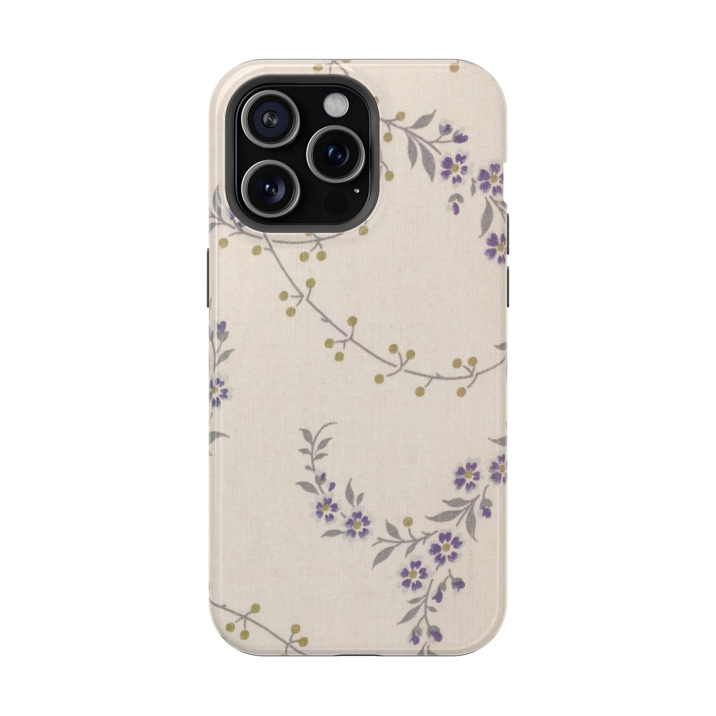 Purple Floral Design - Iphone Magnetic Tough Case