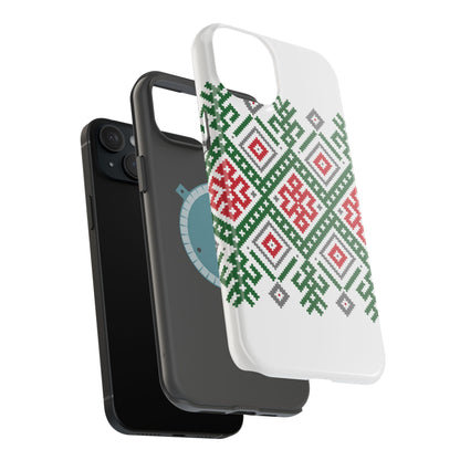 Red white Green and Black  Geometric Design Iphone Magnetic Tough Case