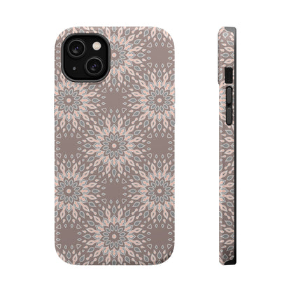 Beige Floral Design - Iphone Magnetic Tough Case
