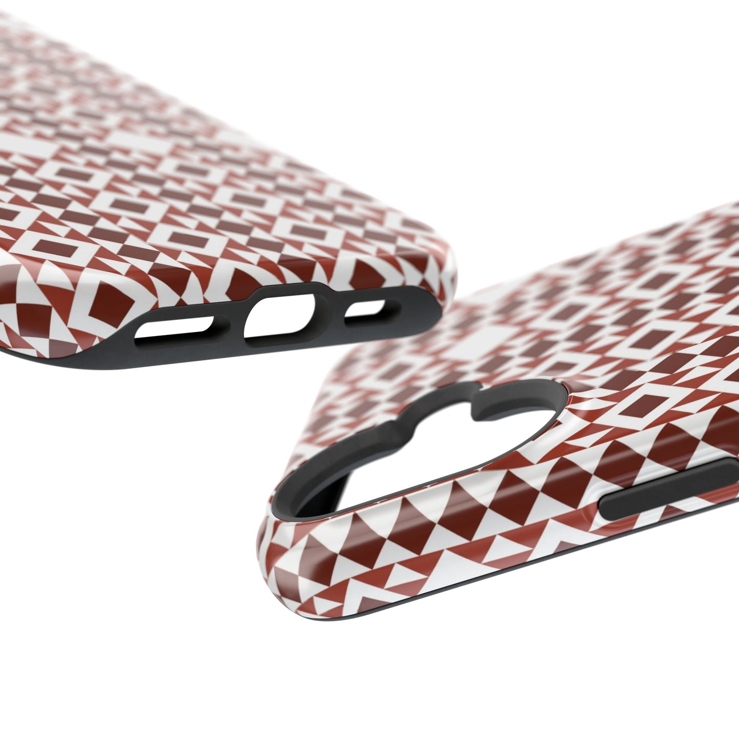 Red and White geometric Design Iphone Magnetic Tough Case