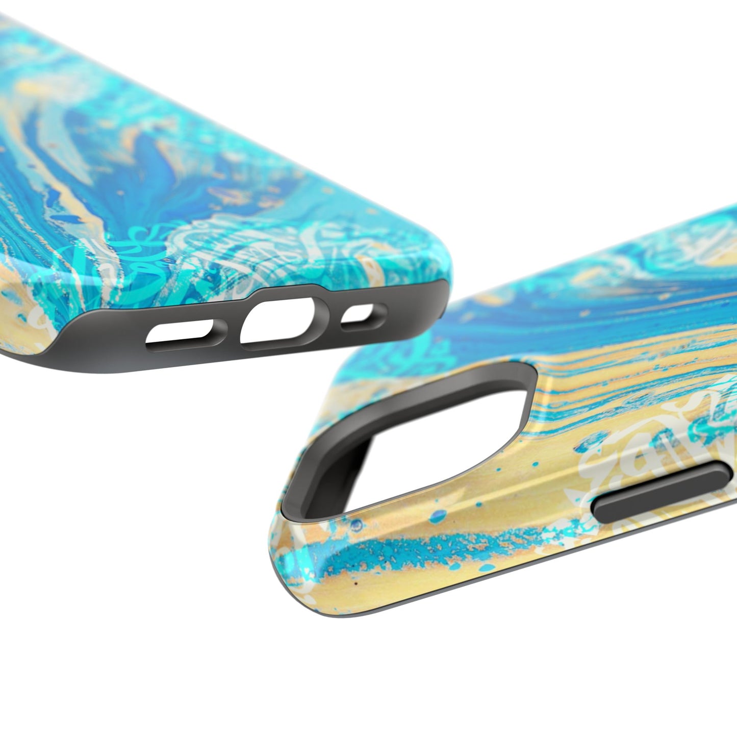 Arabic splash of Blue- Iphone Magnetic Tough Case