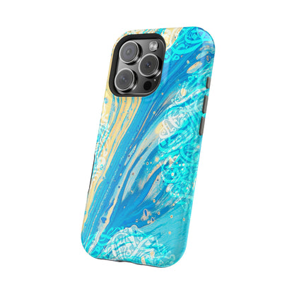 Arabic splash of Blue- Iphone Magnetic Tough Case