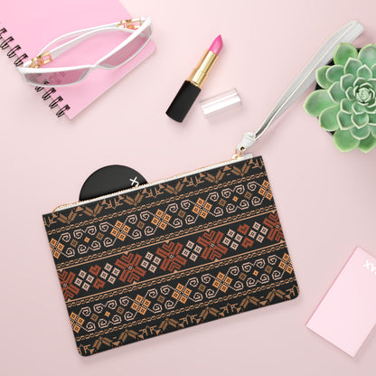 Tabriz Red Rose  Themed Clutch Bag, Stylish Purse