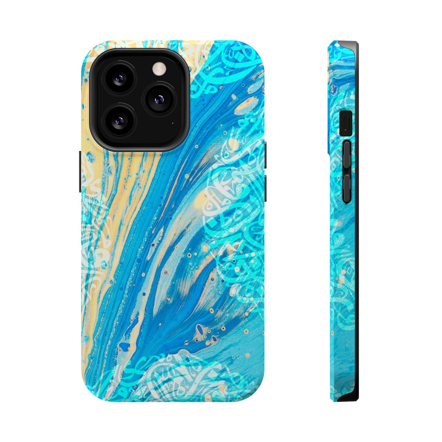 Arabic splash of Blue- Iphone Magnetic Tough Case