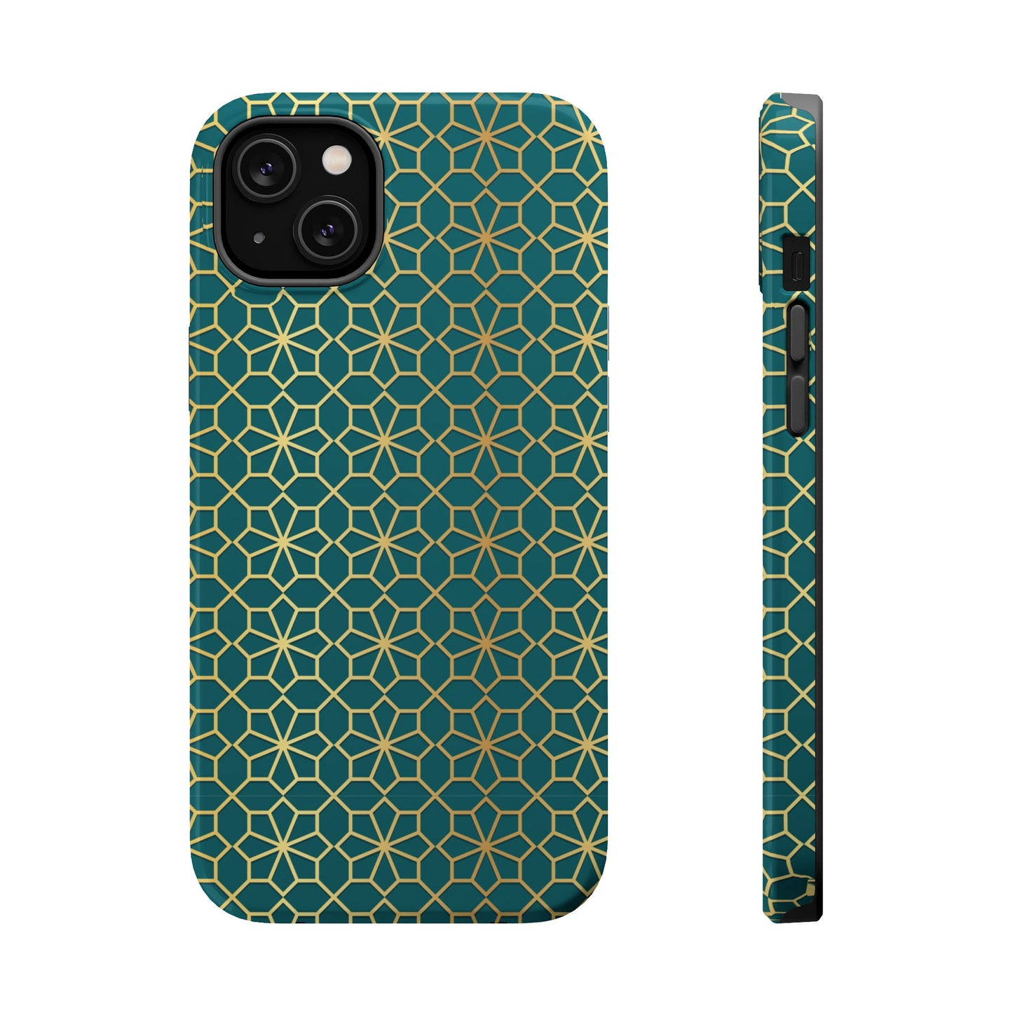 Gold and Green Flower Design - Iphone Magnetic Tough Case
