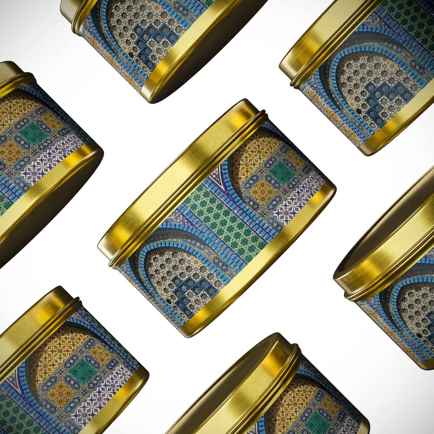 Aqsa Golden Tin Candles | Elegant Home Fragrance | Decorative Candle Gifts for All Occasions | Relaxing Aromatherapy