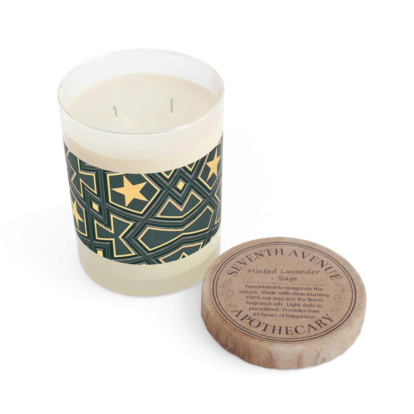 Masjid Al Haram Elegant Geometric Scented Candle - 11oz Soy Wax, Perfect for Home Decor & Gifts