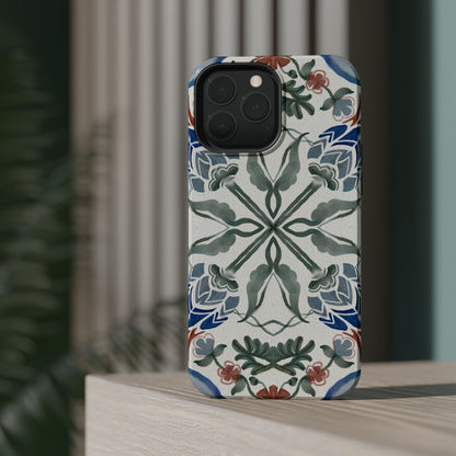 Blue flowers Iphone Magnetic Tough Cases