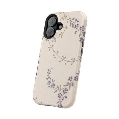 Purple Floral Design - Iphone Magnetic Tough Case