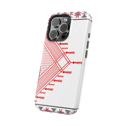 Red and White Hattah Design Iphone Magnetic Tough Case