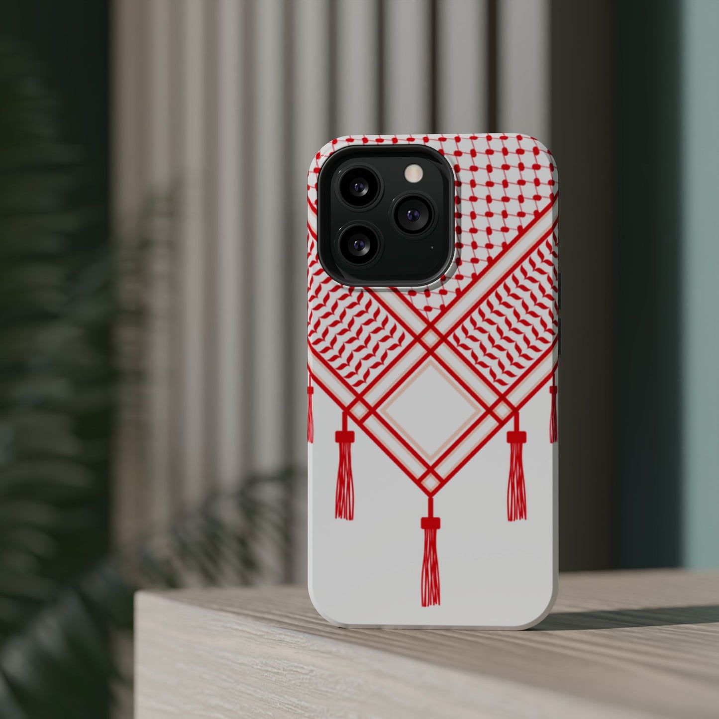 Red and White Shmagh Design Iphone Magnetic Tough Case