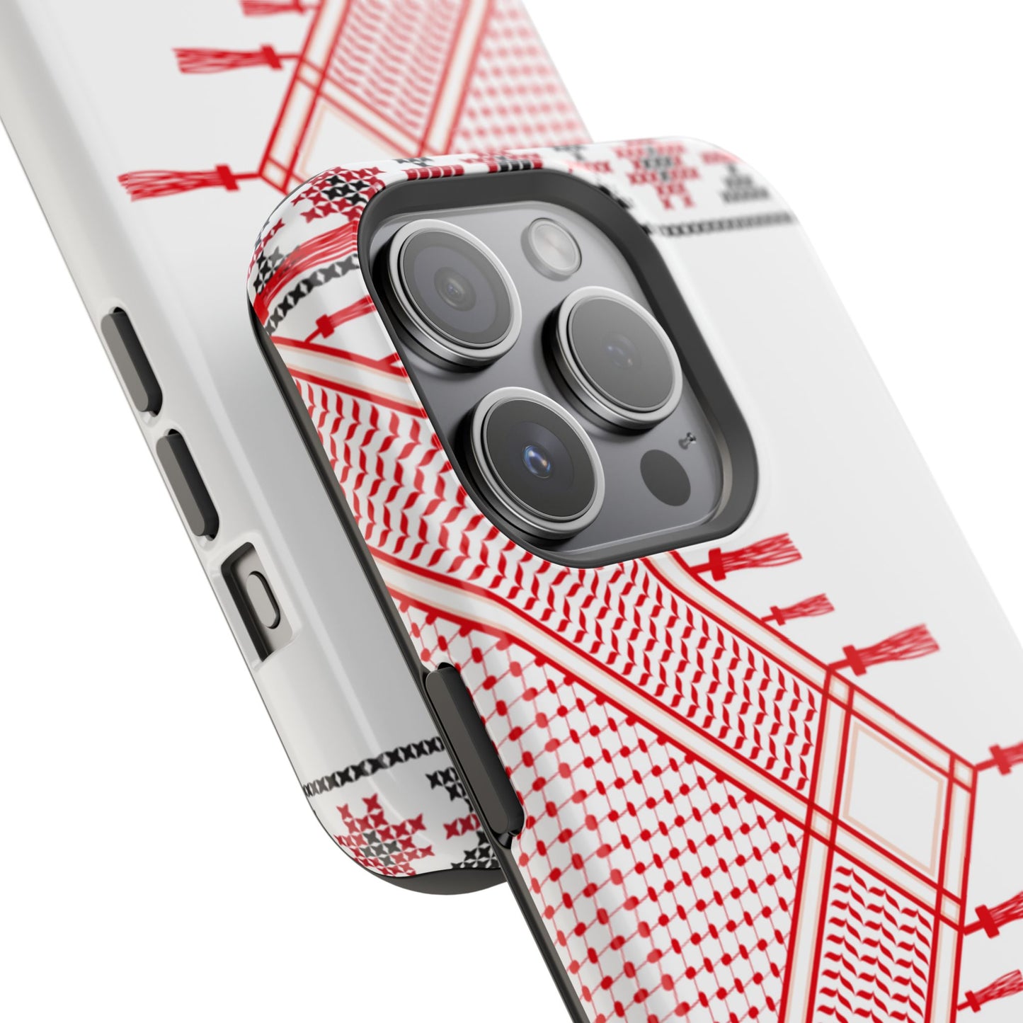 Red and White Hattah Design Iphone Magnetic Tough Case