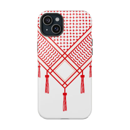 Red and White Shmagh Design Iphone Magnetic Tough Case