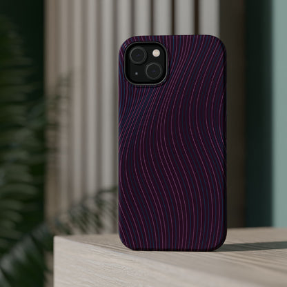 Purple Line Pattern  Design - Iphone Magnetic Tough Case