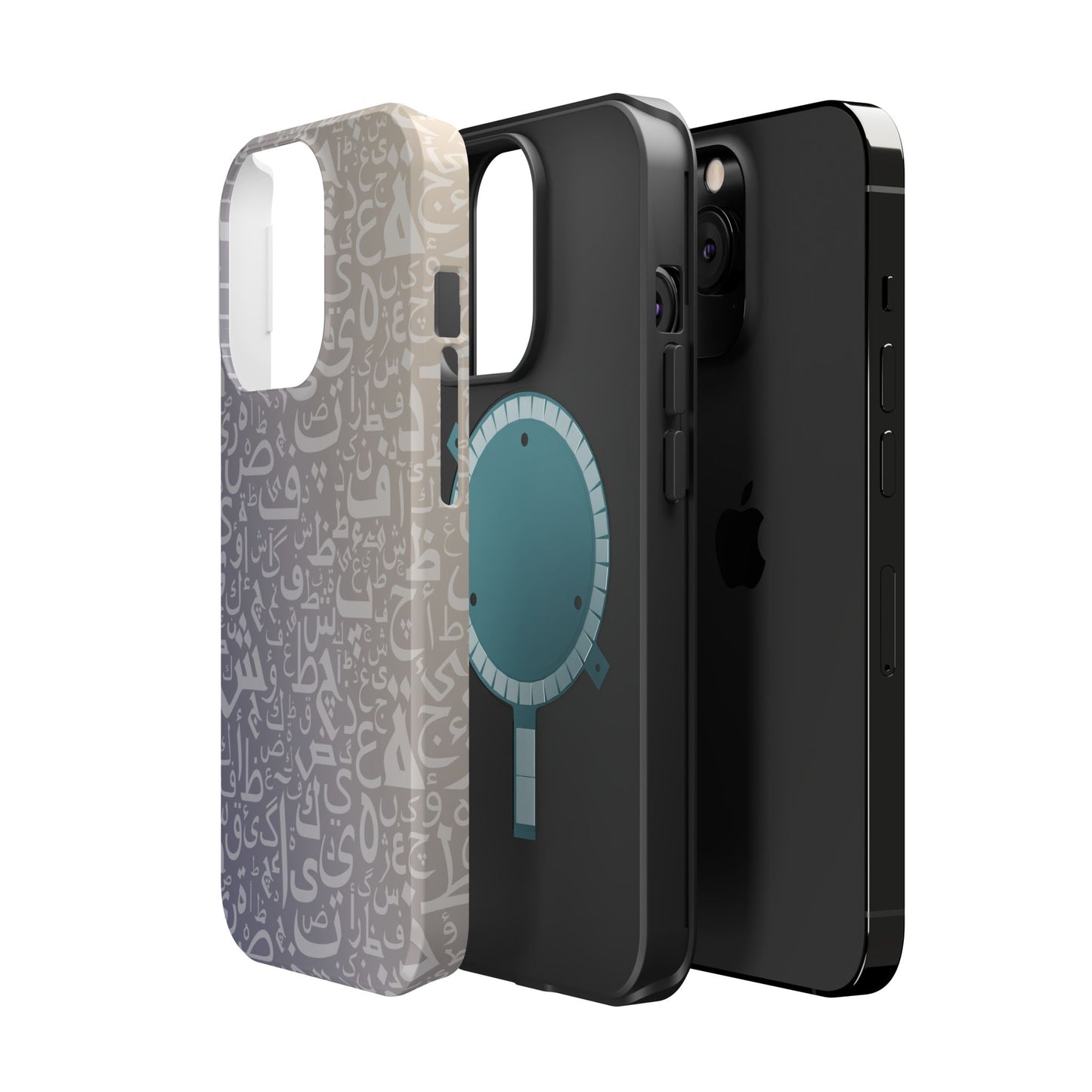 Light Purple and White Arabic Letters - Iphone Magnetic Tough Case