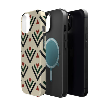 Red Black Green Geometric Design Iphone Magnetic Tough Case